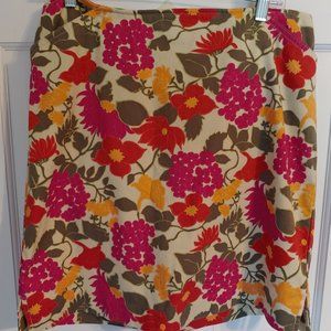 Geoffrey Beene Sport Ladies Multicolor Floral Stretch Knee-Length Skirt sz 12